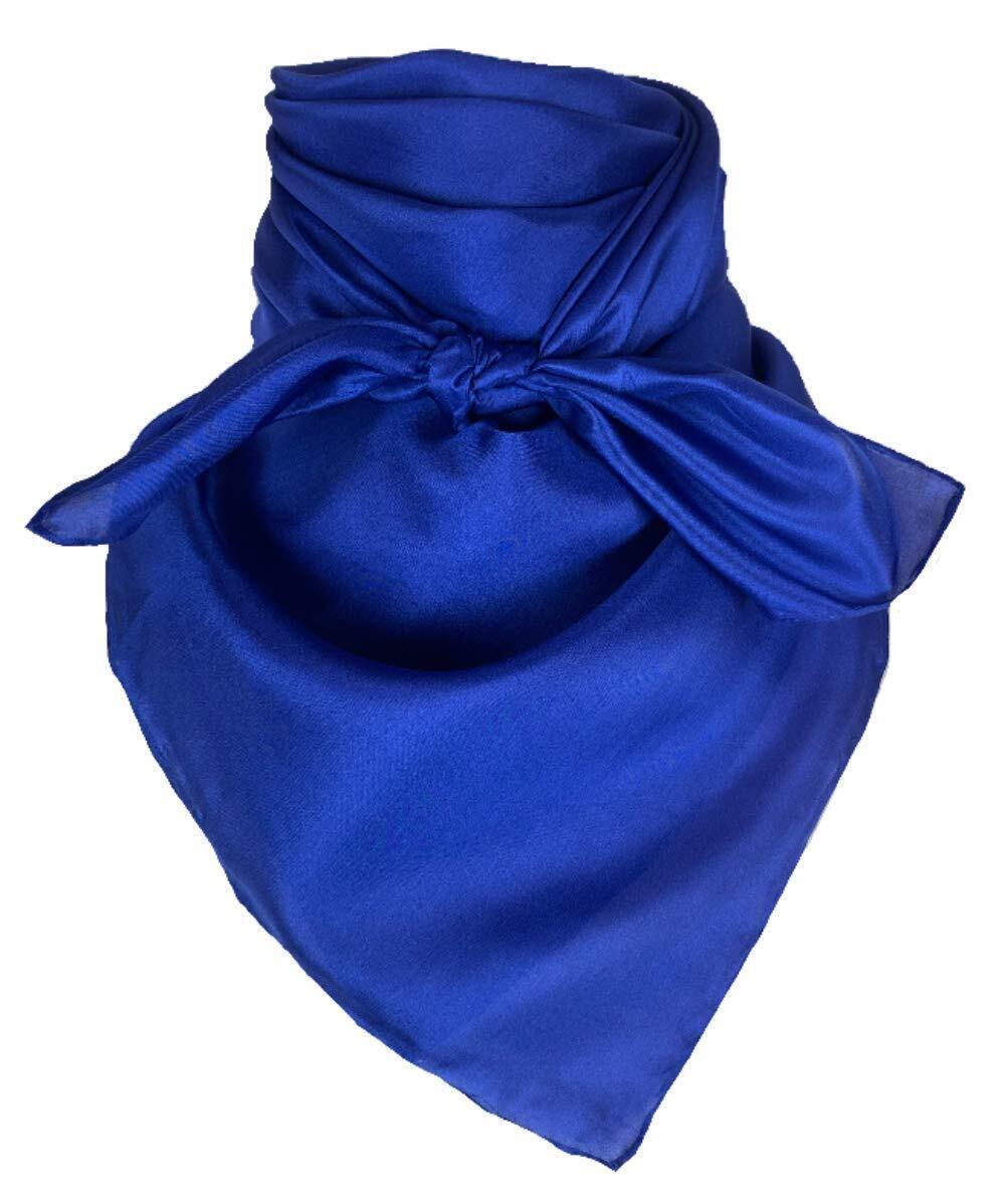 1637 Solid Cowboy Wild Rag 100% Silk Scarf Bandana Multiple Colors L 34.5"